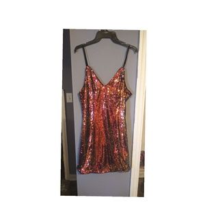 Multi colored sequence mini dress